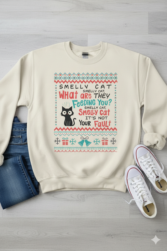 Smelly Cat Friends Theme Sweatshirt - Unisex Heavy Blend Crewneck   Phoebe Buffay