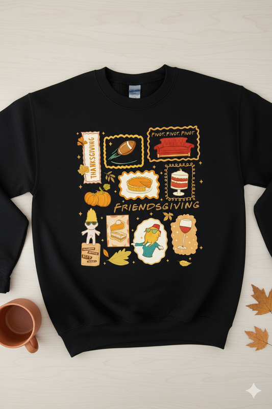 Friends TV Show Unisex Sweatshirt -  The One Where All Enjoy Friendsgiving, Thanksgiving