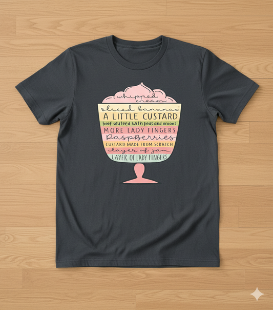 Retro Friends TV Show T-Shirt - Rachel Green English Trifle Design